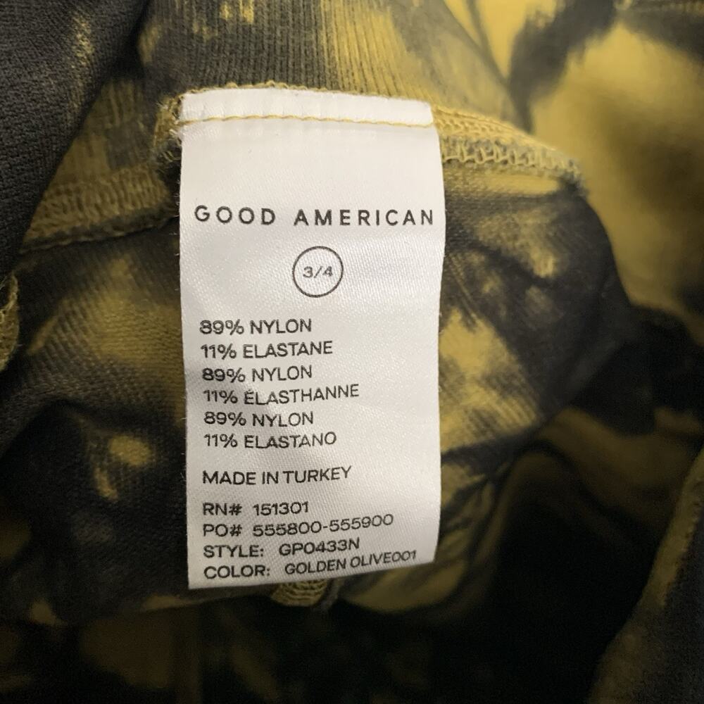 Good American Essentials Golden Olive Tie Dye Seamless Leggings Size 3/4 - Picture 4 of 6